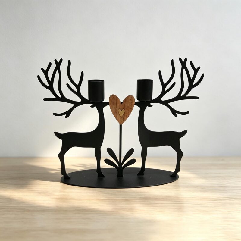 Metal Double-Deer Candle Holder - Christmas - life-deco.com