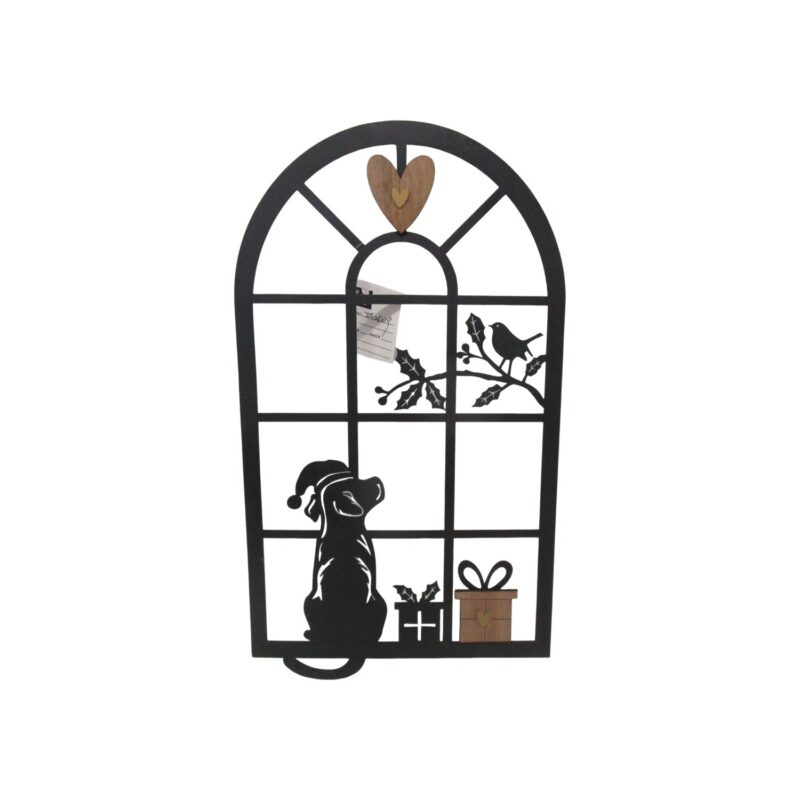 Metal Window-Shape Dog Wall Decor - Christmas - life-deco...