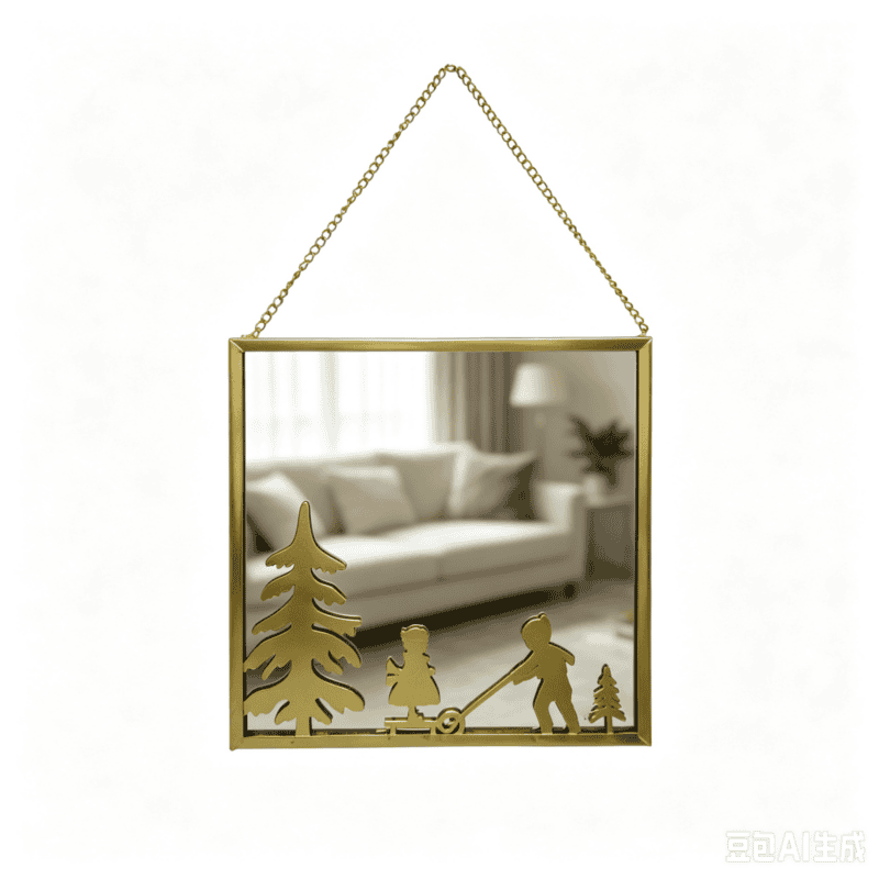 Metal Hanging Mirror Wall Ornament - winter - life-deco.com
