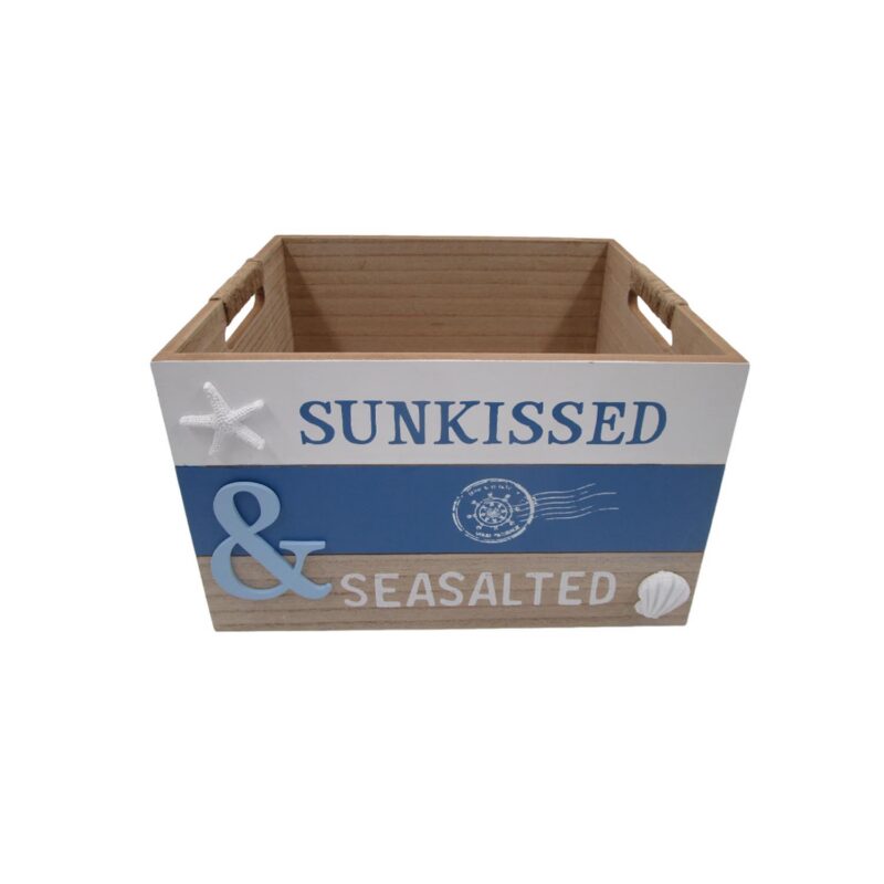 Wooden Crate Storage Basket - Coastal (Summer) - life-deco.com