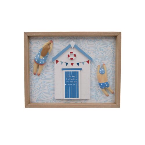 3D-Schattenkasten-Wand- und Tischdekoration – Küstenstil (Sommer...