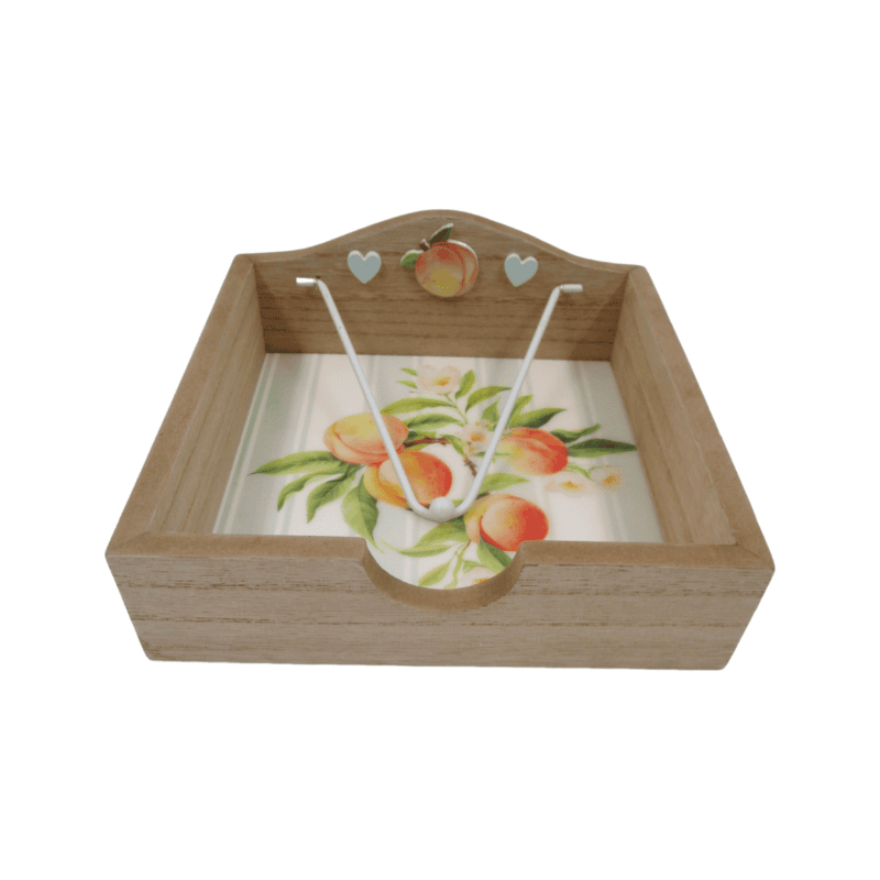 Wooden Peach‑Decor Napkin Holder - Kitchen & Dining...