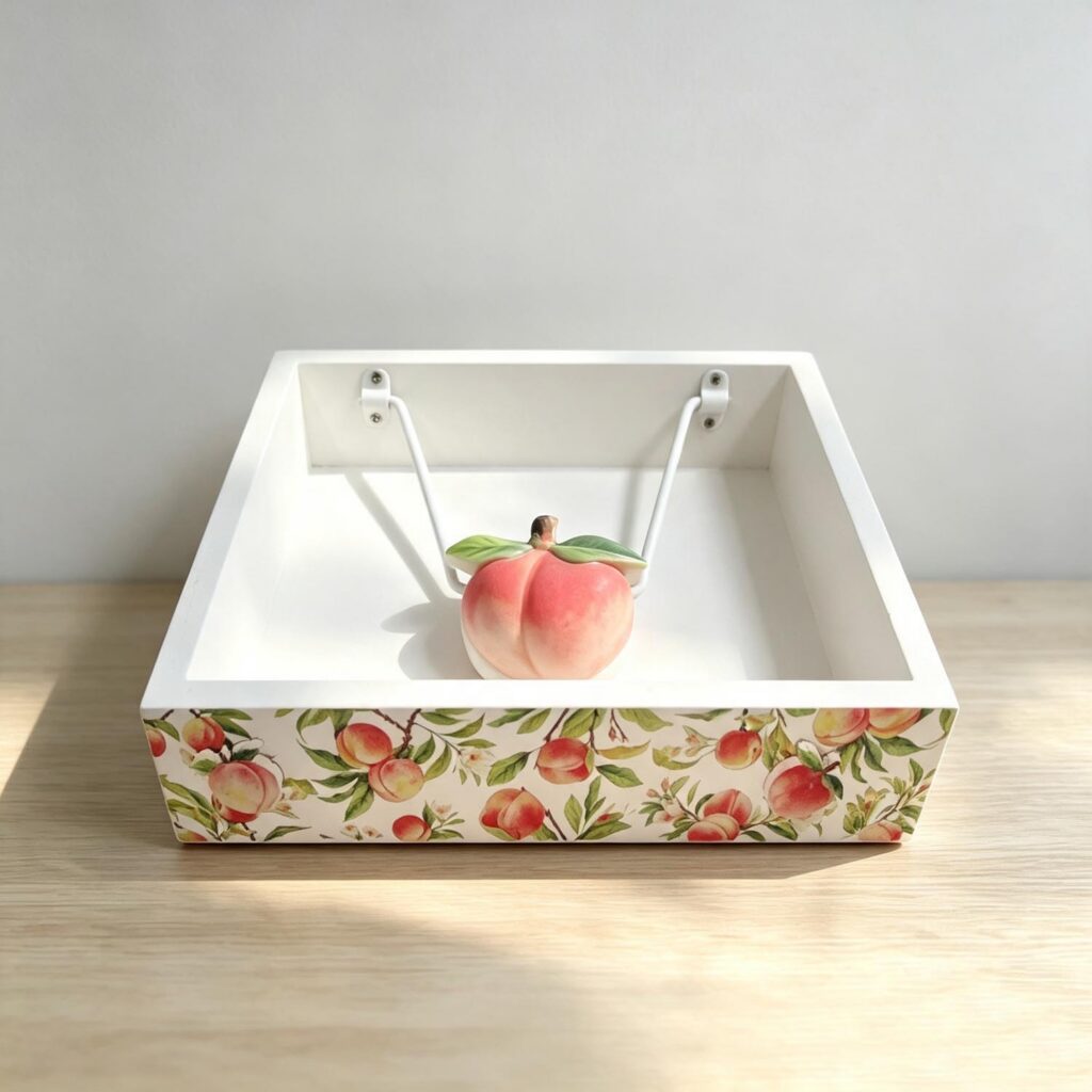 White Peach‑Print Napkin Holder - Kitchen & Dining ...