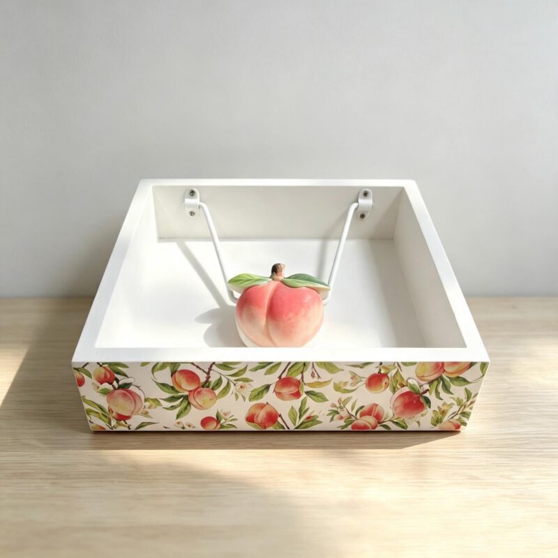 White Peach‑Print Napkin Holder - Kitchen & Dining ...