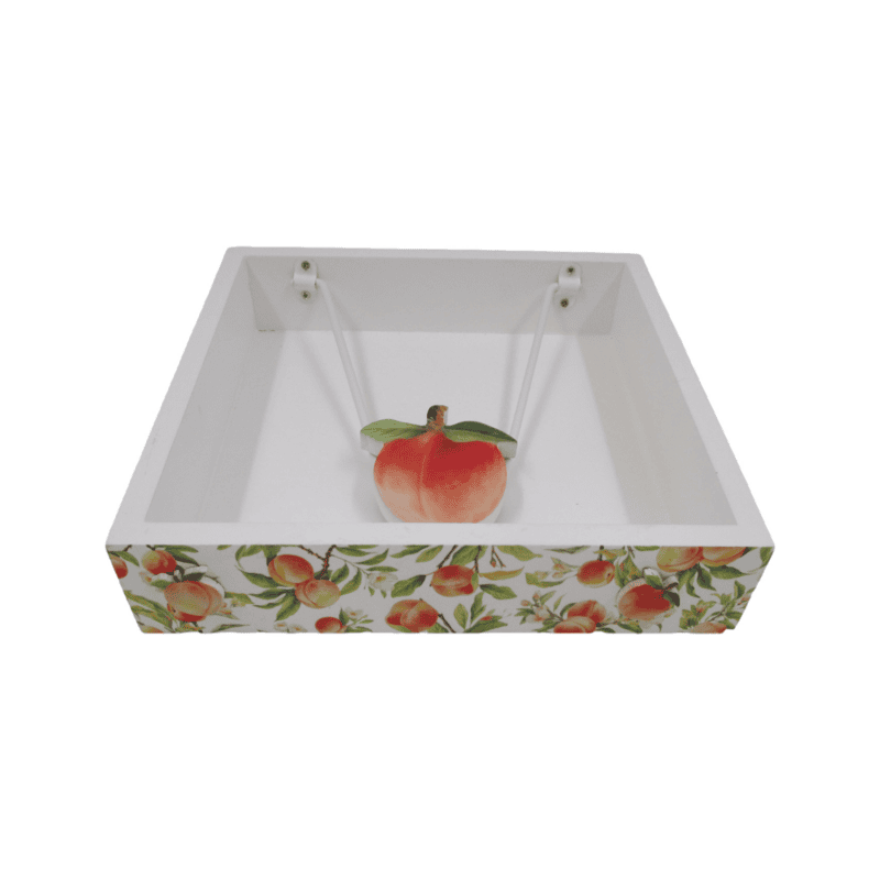 White Peach‑Print Napkin Holder - Kitchen & Dining ...