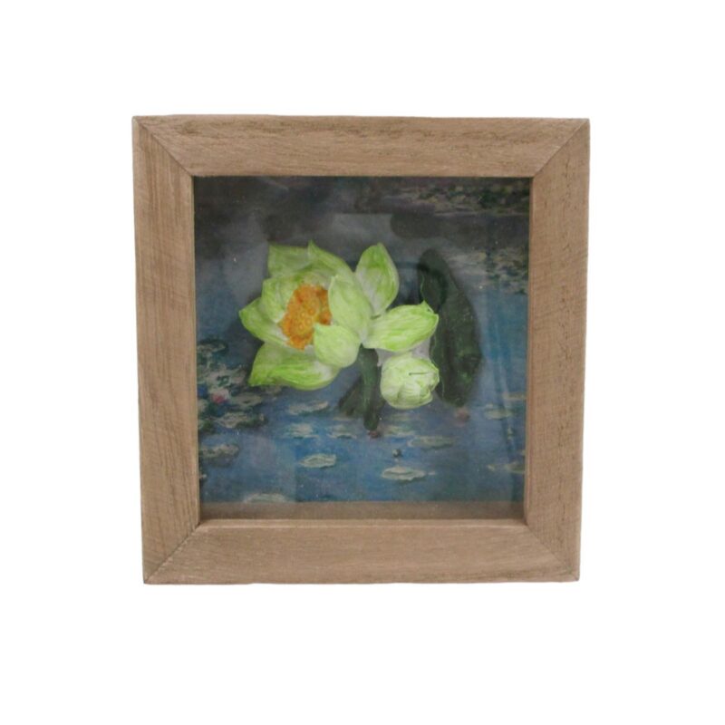 3D Green‑Lotus Shadow‑Box Frame - Garden Décor - life-deco.com