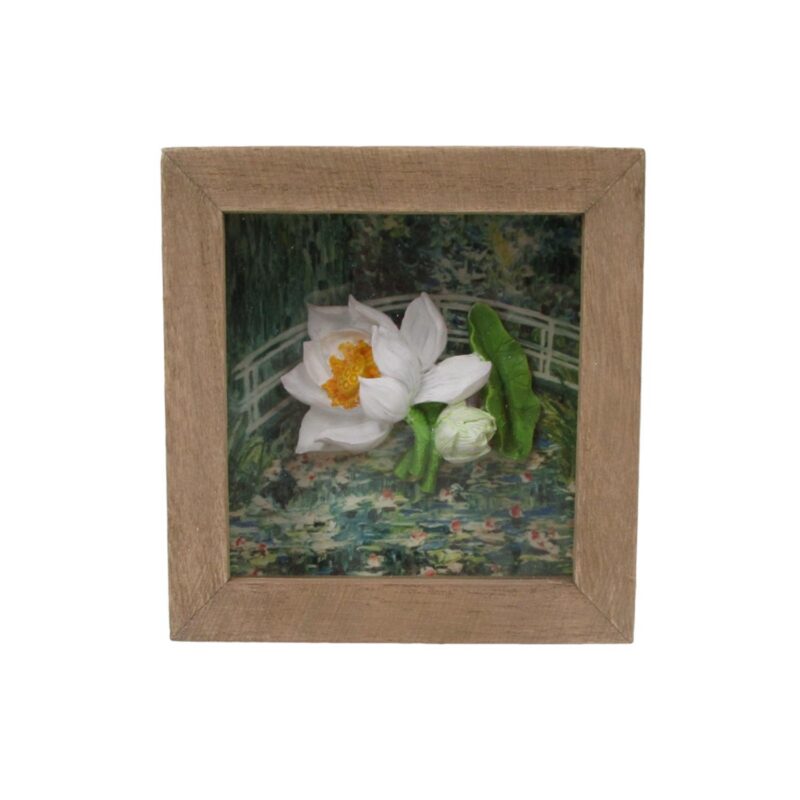 3D White‑Lotus Shadow‑Box Frame - Garden Décor - lif...