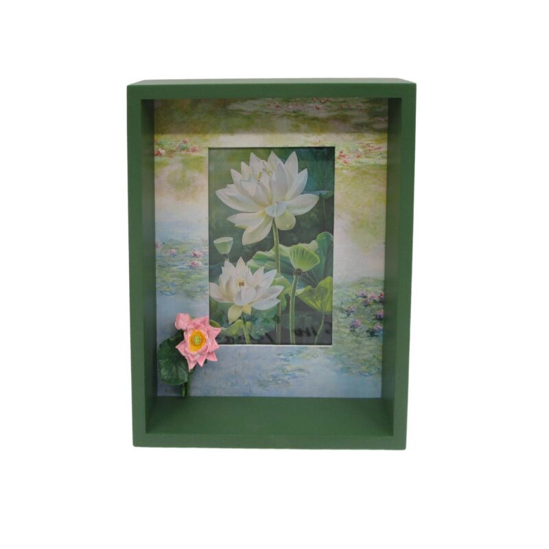 Moldura 3D Lotus Shadow-Box - Decoração de jardim - life-deco.com