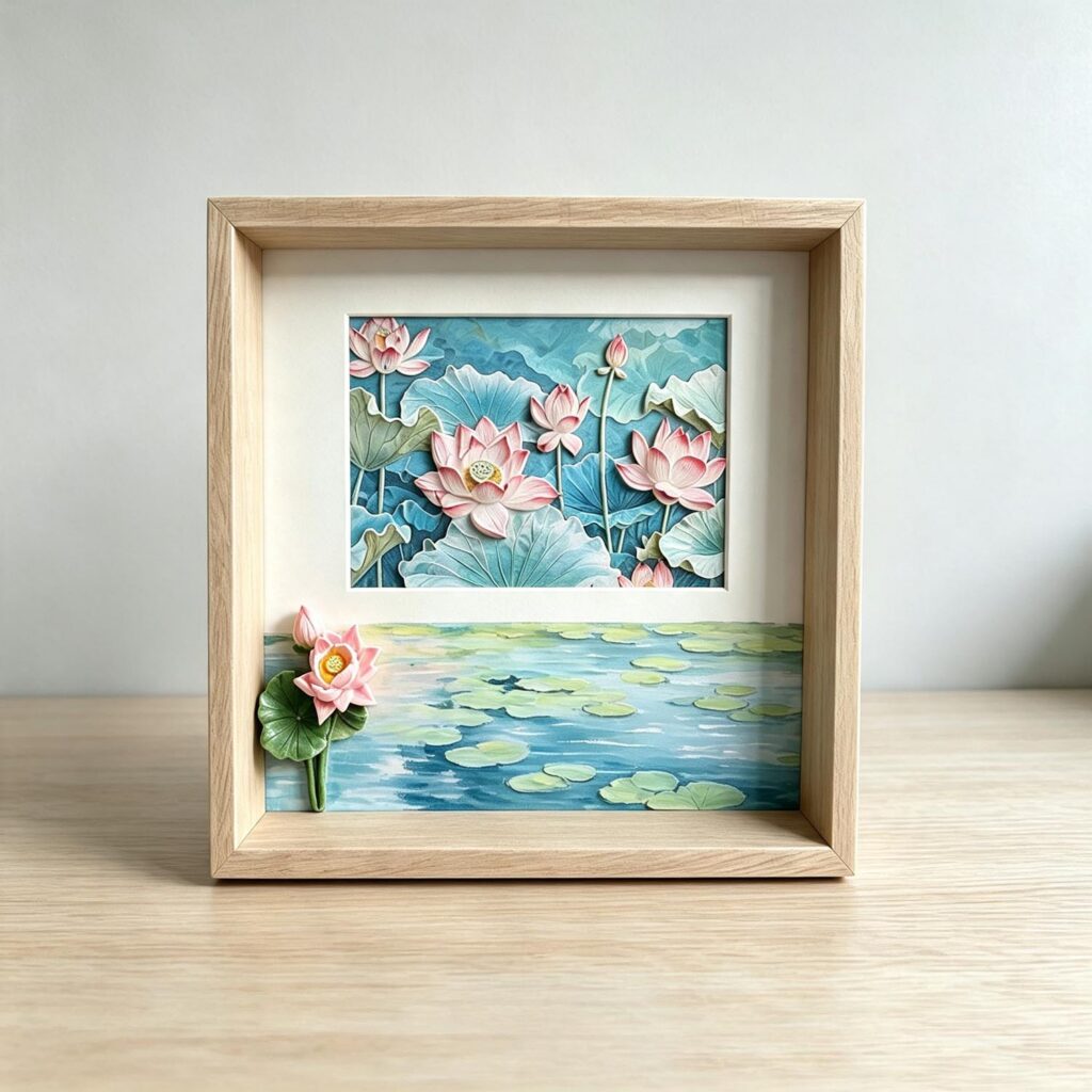 3D-Lotus-Schattenkasten-Rahmen – Gartendekoration – life-deco.com