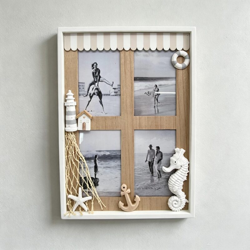 Cross‑Shaped Nautical Wooden Wall Sign - Coastal (Summer) - life-deco.com