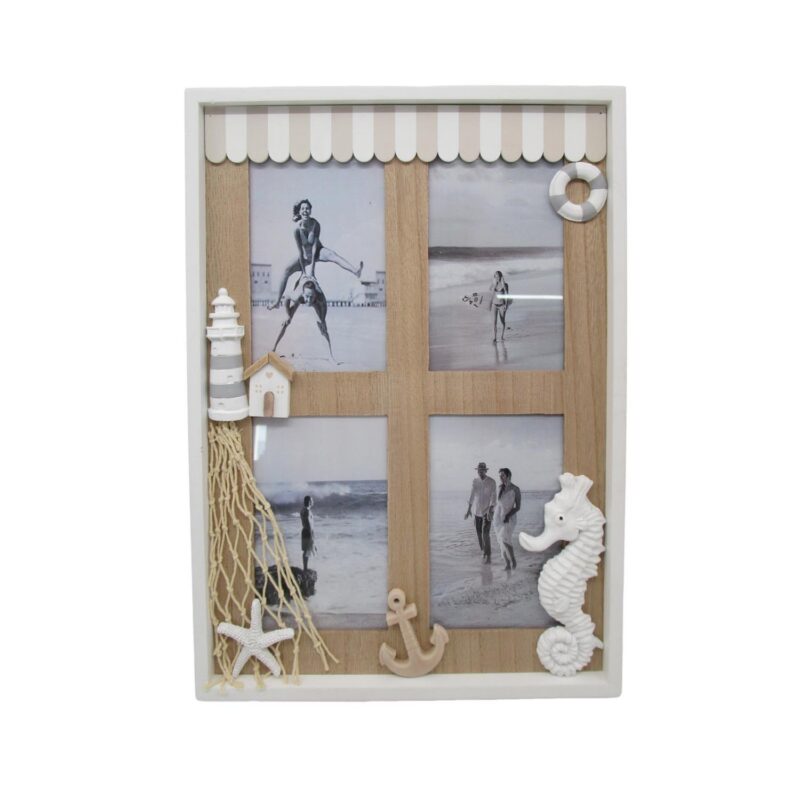 Cross‑Shaped Nautical Wooden Wall Sign - Coastal (Summer) - life-deco.com