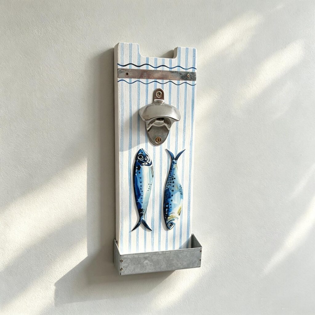 Nautical‑Style Wall‑Mounted Bottle Opener with Cap Catcher</trp-post-conta...