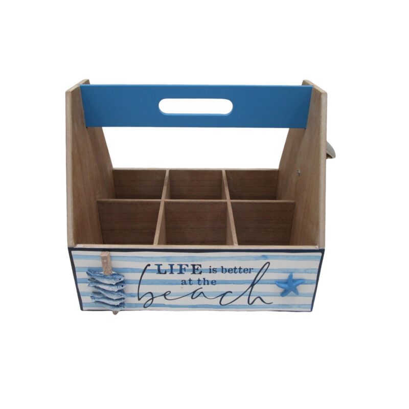 Wooden Divided Storage Box - Coastal (Summer) - life-deco.com