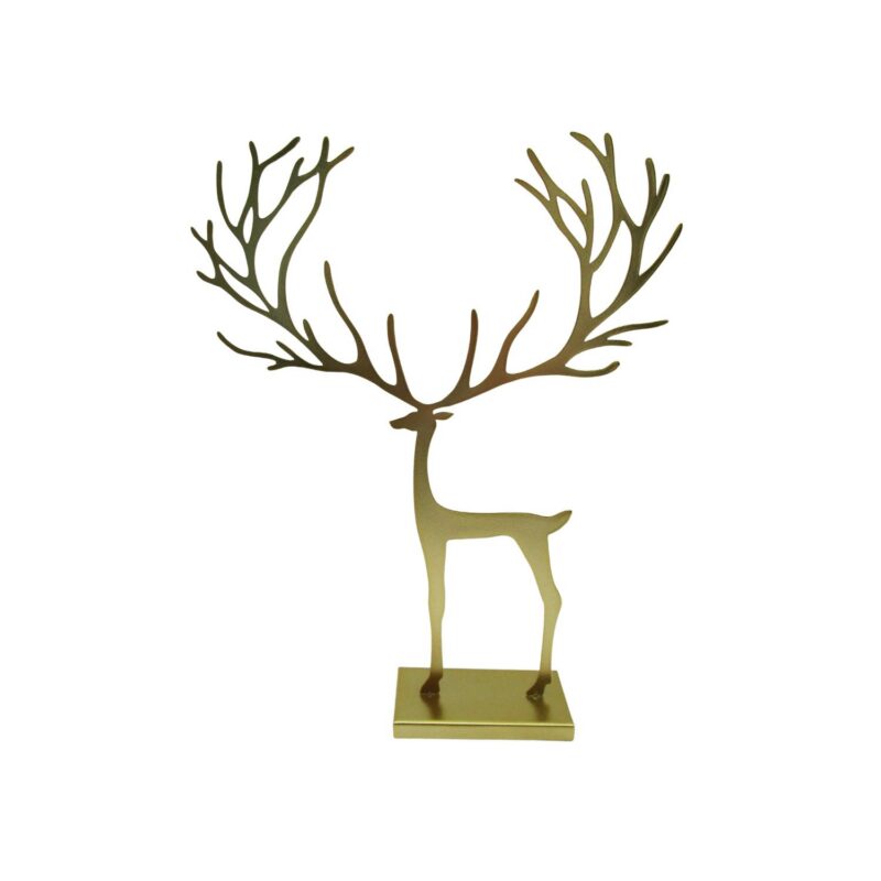 Golden Metal Reindeer Tabletop Ornament - Christmas - lif...