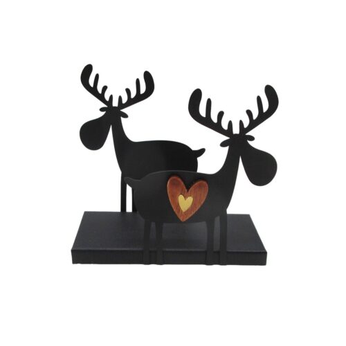 Double Moose Metal Tabletop Ornament - Christmas - life-d...
