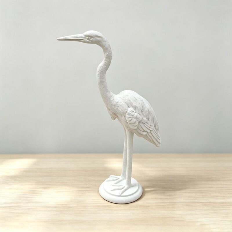 Resin White Heron Bird Decorative Statue - Tabletop Décor - life-deco.com