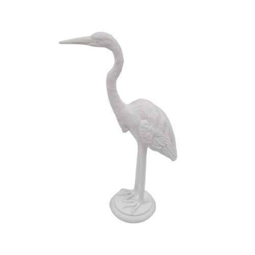 Resin White Heron Bird Decorative Statue - Tabletop Déco...