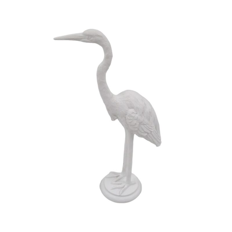 Resin White Heron Bird Decorative Statue - Tabletop Décor - life-deco.com