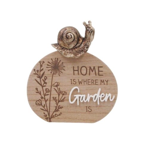 Tischschild aus Holz mit Gartenmotiv – Gartendekoration – Leben...