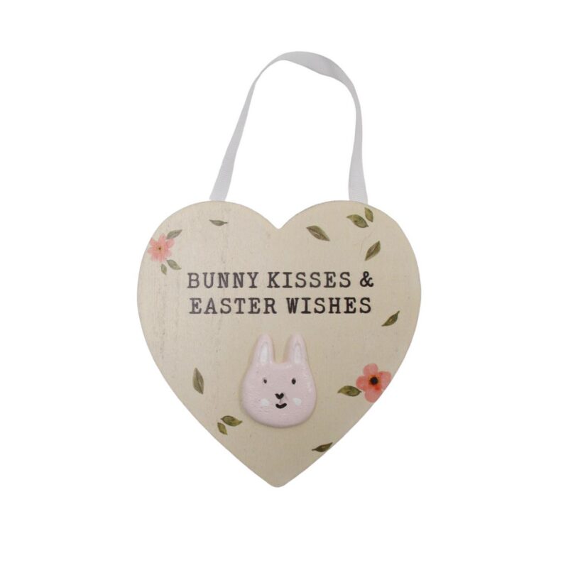 Heart‑Shaped Wooden Easter Hanging Plaque - Easter - life-deco.com