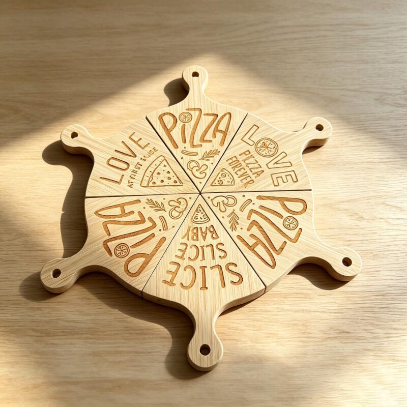Split‑Style Bamboo Pizza Serving Board Set - Kitchen &a...