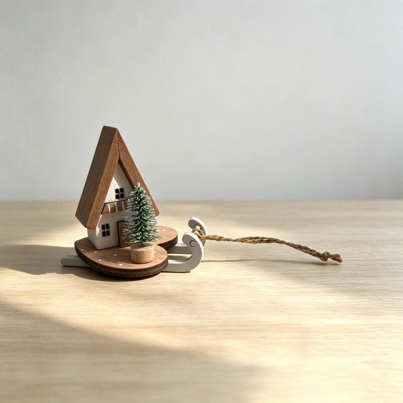 Wooden Sleigh Cabin Table Ornament - Christmas - life-deco.com