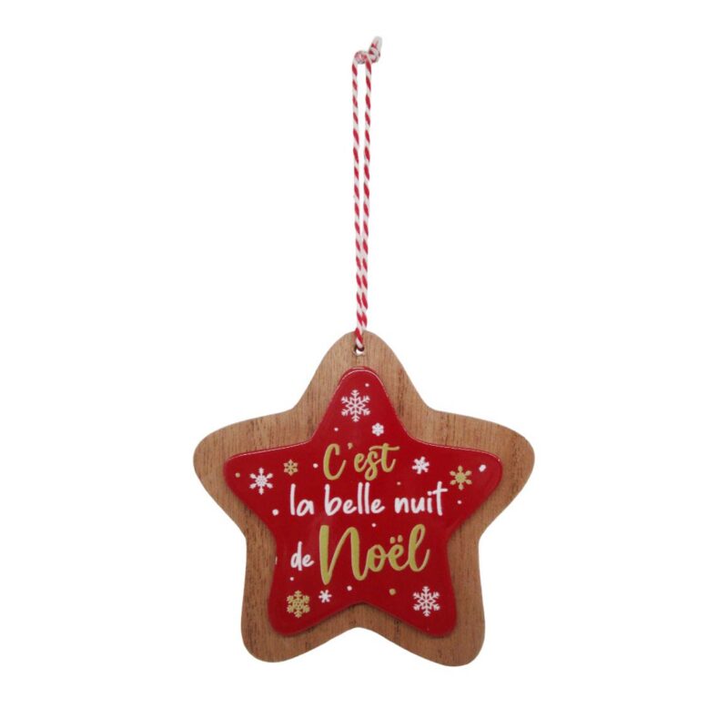 Double‑Layer Star‑Shaped Wooden Christmas Hanging Ornament - Christmas - life-deco.com