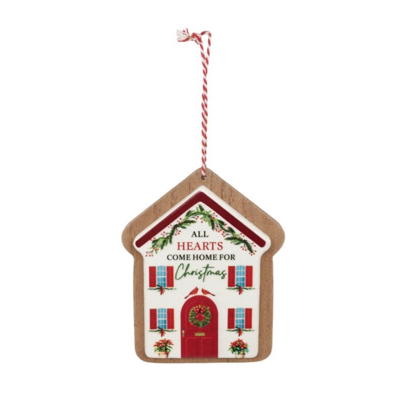 Double‑Layer House‑Shaped Wooden Christmas Hanging Ornament - Christmas - life-deco.com