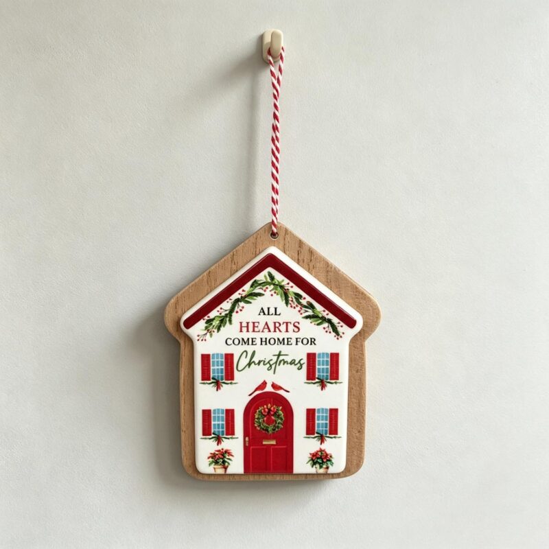 Double‑Layer House‑Shaped Wooden Christmas Hanging Ornament - Christmas - life-deco.com