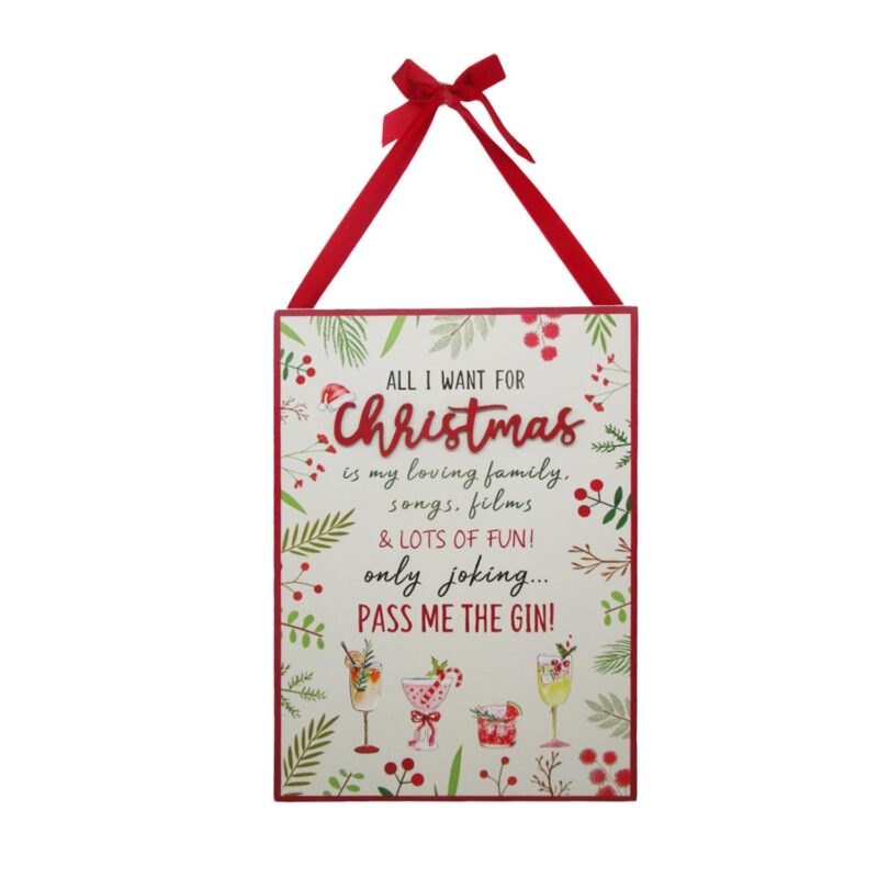 Wooden Christmas Hanging Plaque with Ribbon - Christmas - life-deco.com