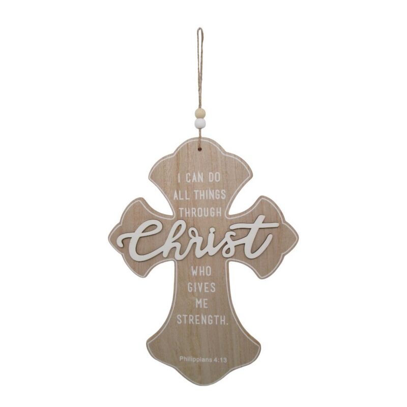Wooden Ornate Cross Hanging Decor - Spiritual & Relig...