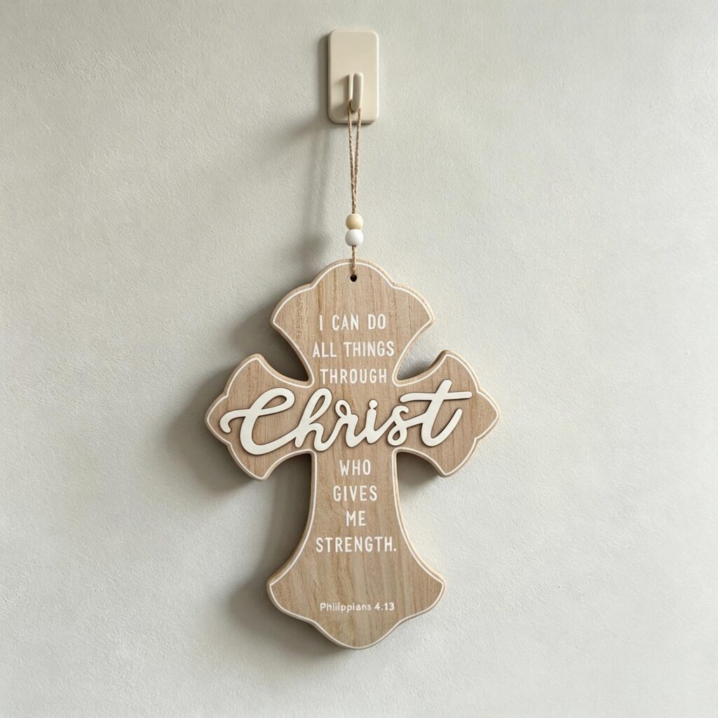 Wooden Ornate Cross Hanging Decor - Spiritual & Relig...