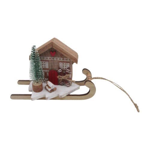 Wooden Sled Christmas Table‑top Ornament - Christmas - ...