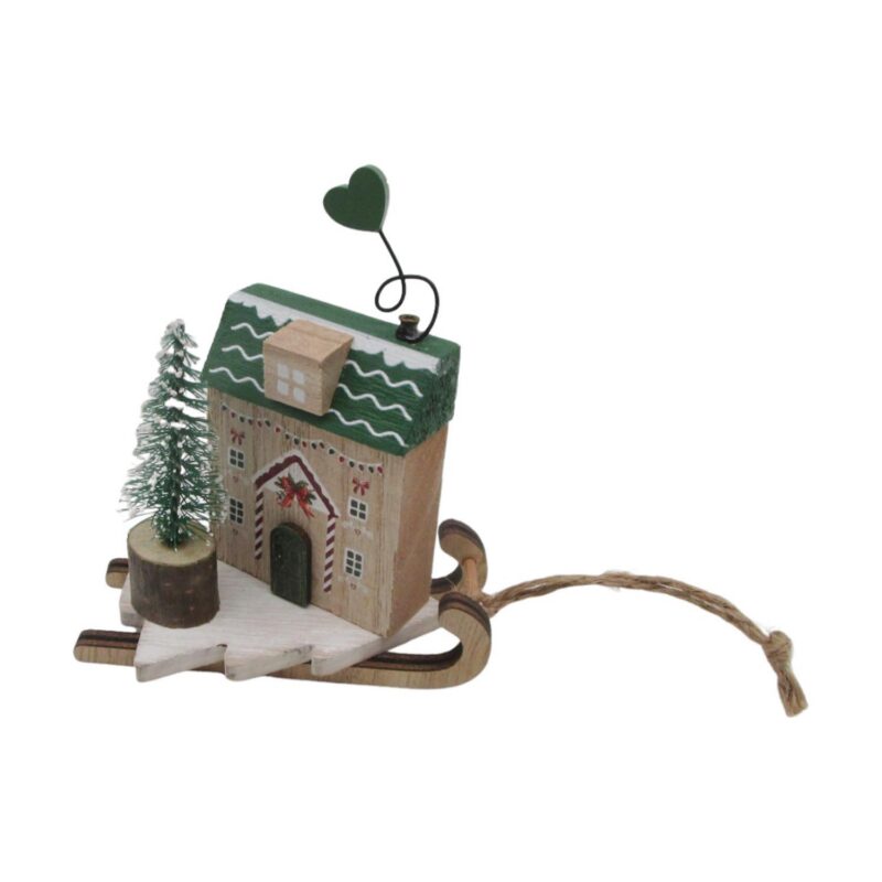 Wooden Sled Christmas Table‑top Ornament - Christmas - ...