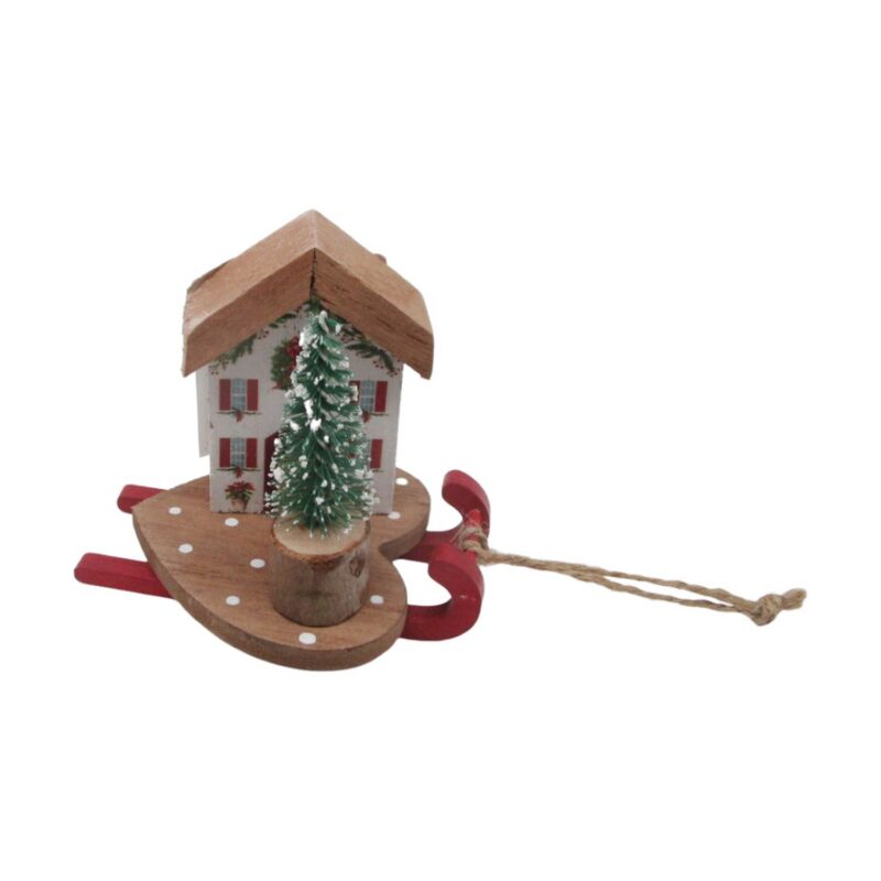 Wooden Sled Christmas Table‑top Ornament - Christmas - ...