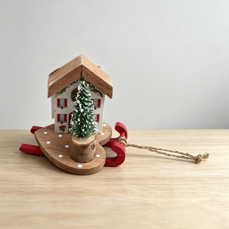Wooden Sled Christmas Table‑top Ornament - Christmas - ...