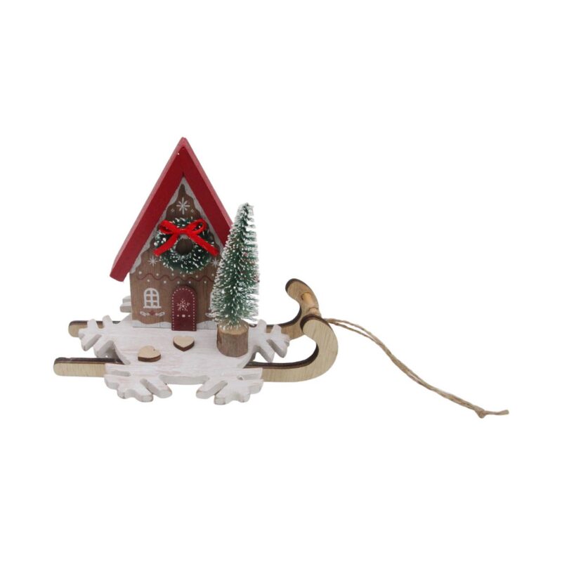 Wooden Sled Christmas Table‑top Ornament - Christmas - ...