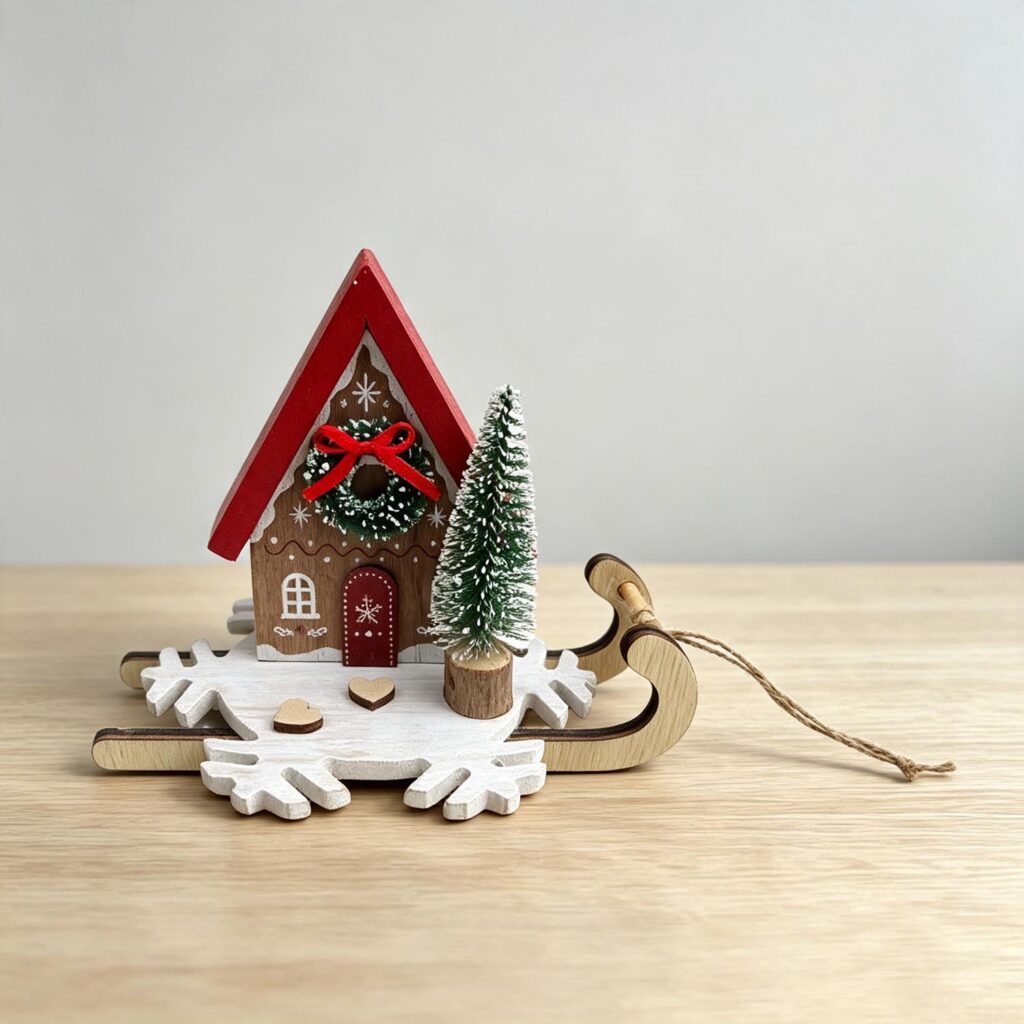 Weihnachts-Tischdekoration „Holzschlitten“ – Weihnachten – ...