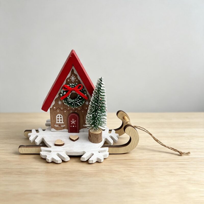 Wooden Sled Christmas Table‑top Ornament - Christmas - ...