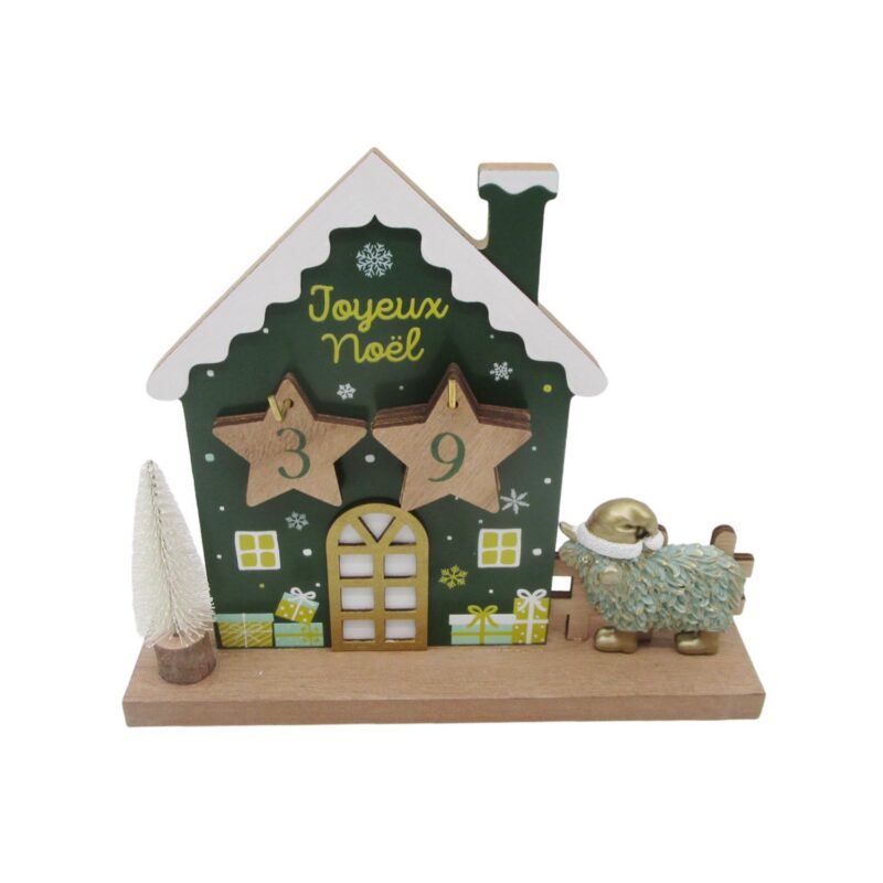 Wooden House‑Shaped Christmas Advent Calendar - Christm...