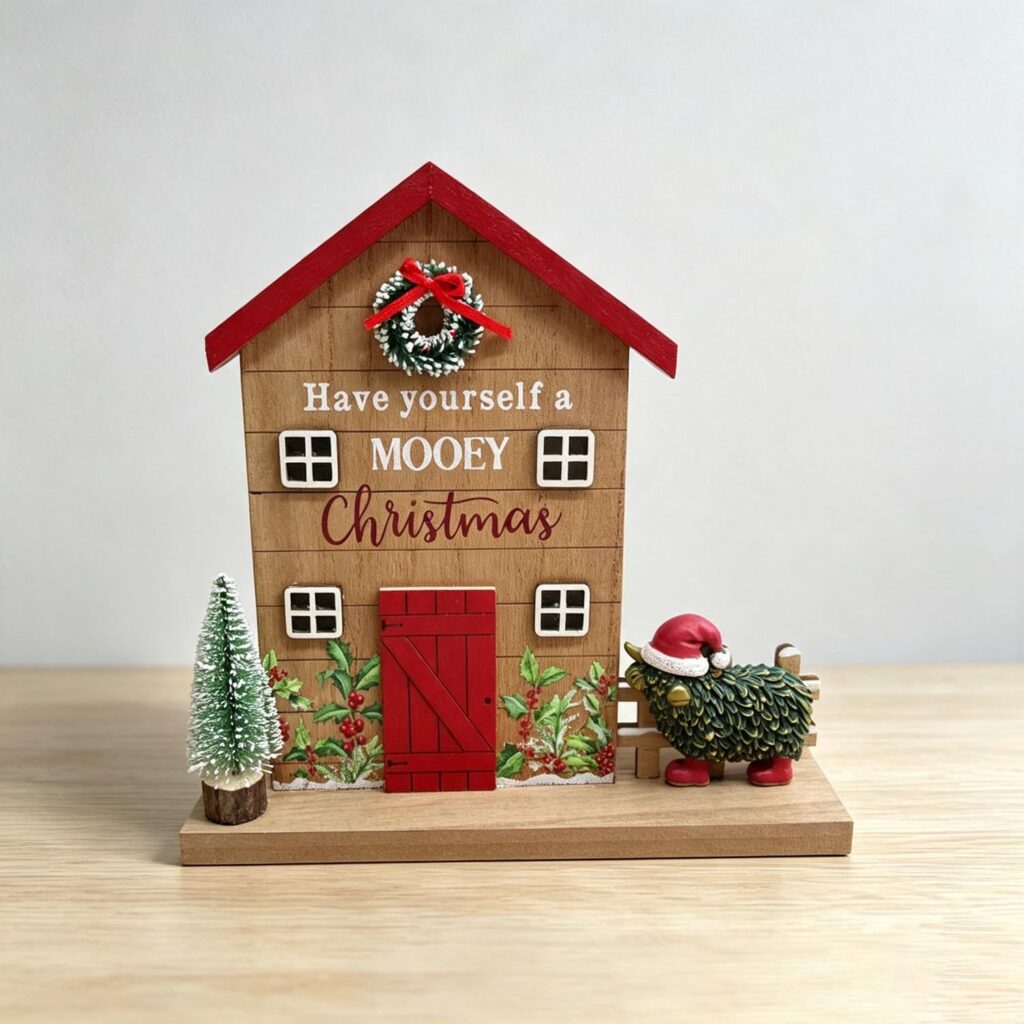 Wooden House‑Shaped Christmas Advent Calendar - Christm...