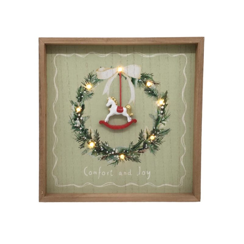 Wooden Shadow‑Box Christmas Frame with LED Lights - Christmas - life-deco.com