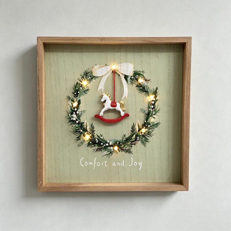 Wooden Shadow‑Box Christmas Frame with LED Lights - Christmas - life-deco.com