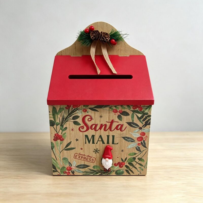 Wooden Santa Mail Christmas Letter Box - Christmas - life-deco.com