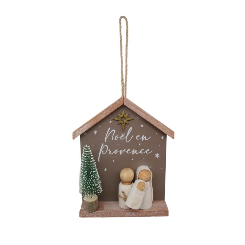 Wooden House‑Shaped Nativity Hanging Decor - Spiritual & Religious - life-deco.com