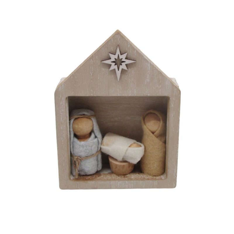 Wooden Box‑Style Nativity Scene Table Decor - Spiritual & Religious - life-deco.com
