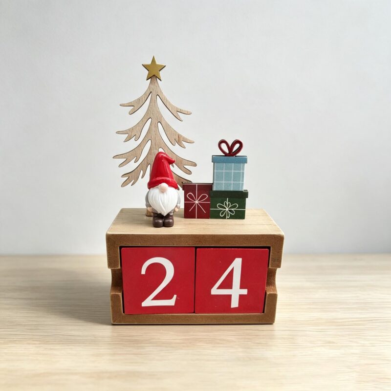 Wooden Block Advent Calendar with Gnome & Cut‑out Tree</trp-post-contai...