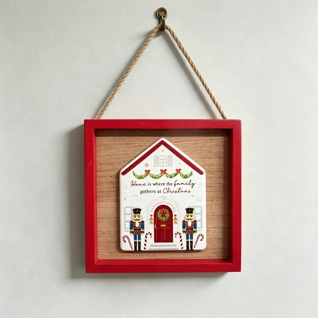 Framed Wooden Christmas Hanging Plaque - Christmas - life...