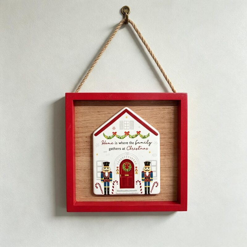 Framed Wooden Christmas Hanging Plaque - Christmas - life...
