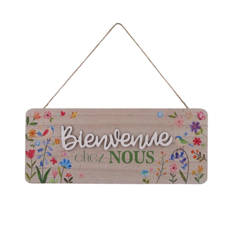 Placa suspensa em madeira - Decoração de jardim - life-deco.com